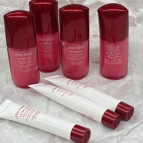 Shiseido 7 pack - 4 Ultimune Moisture bottles & 3 Ultimune eye Tubes  NEW Fresh - Picture 1 of 3